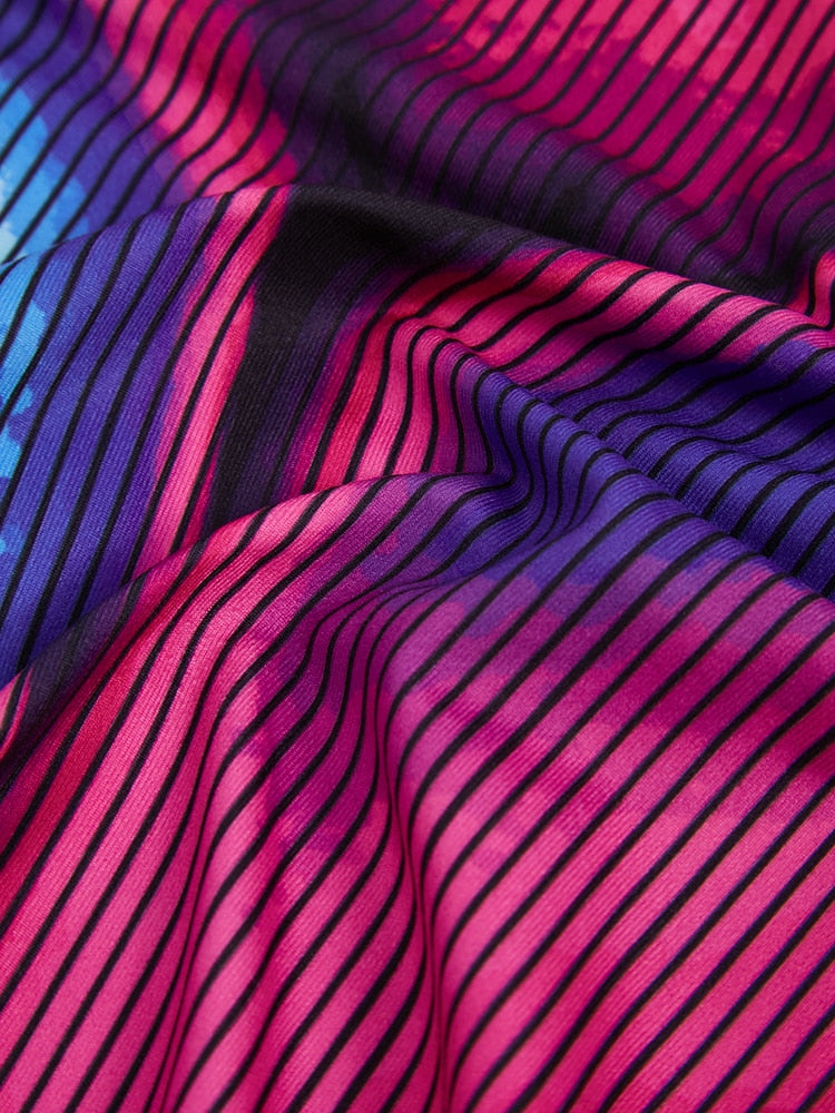 Cut Out Body Print Maxi Dress